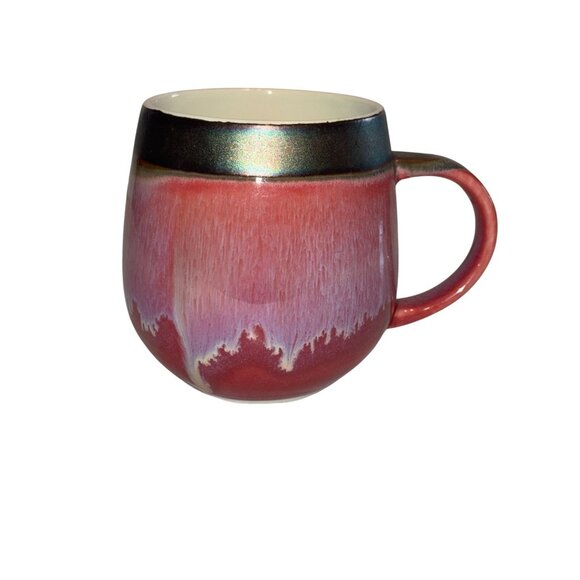 Handcrafted Red & Black Reactive Glaze Stoneware Mug By Redells - Picture 1 of 3